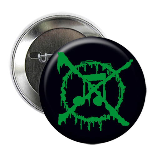 ANTI-MUSIC - Logo BUTTON (GREEN) 37mm/1.5"