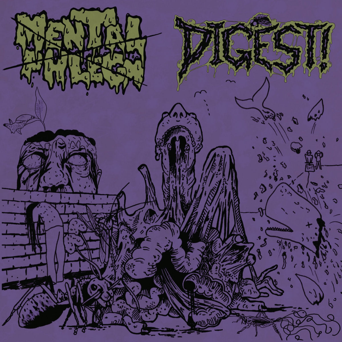 MENTAL PHLEGM / DIGEST! - split CD
