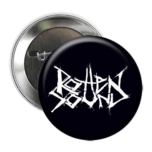 ROTTEN SOUND - Logo (WHITE) BUTTON 25mm/1"