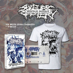 SULFURIC CAUTERY - Suffocating Feats... CASSETTE [ICE WHITE]+T-SHIRT (BUNDLE)